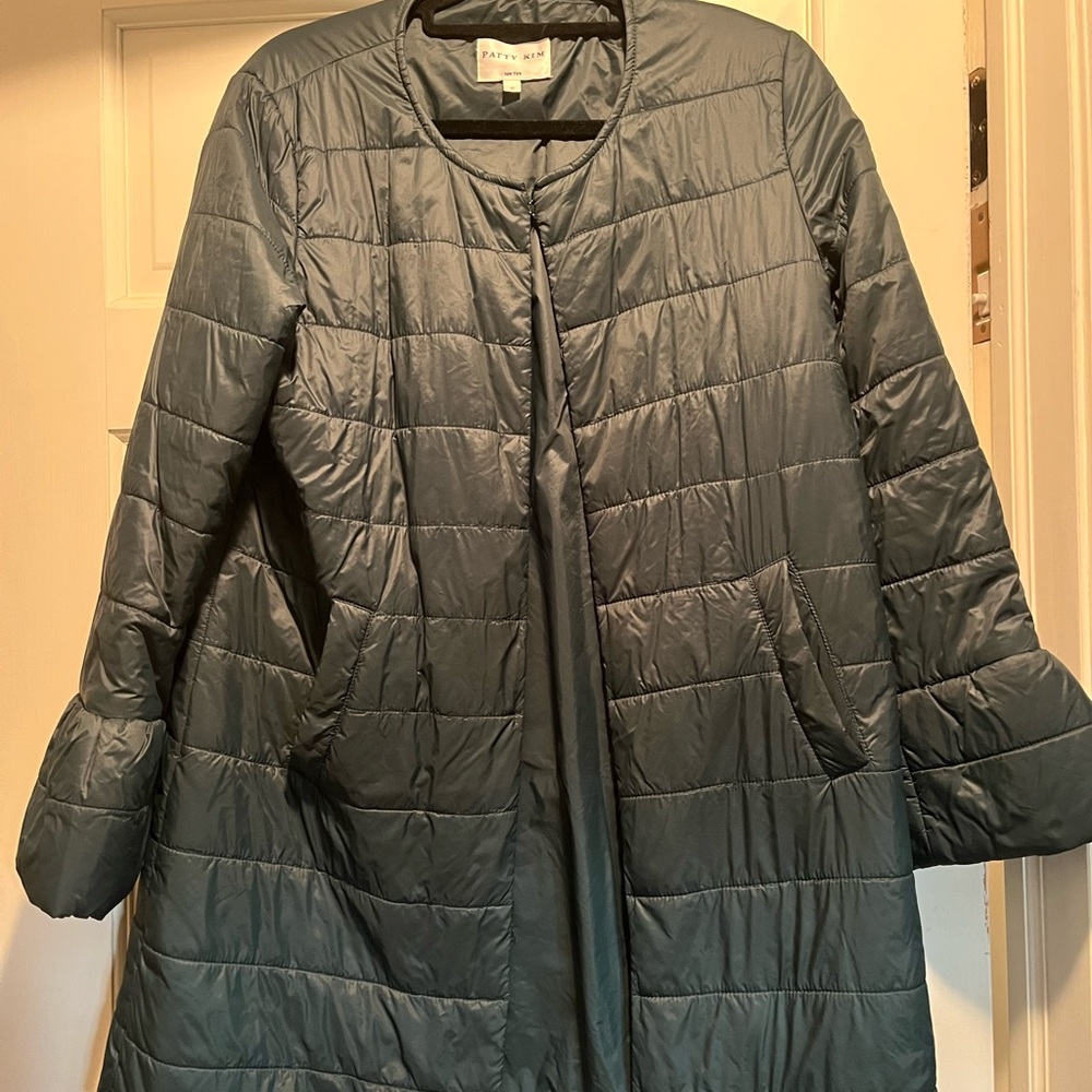 Patty Kim Sophisticate green Quilted mid thigh Coat